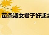 苗条淑女君子好逑全诗（苗条淑女君子好逑）