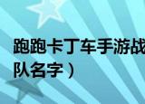 跑跑卡丁车手游战队名字大全（跑跑卡丁车车队名字）