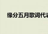 缘分五月歌词代表什么（缘分五月歌词）